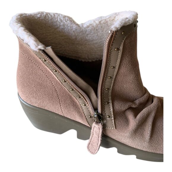Skechers Sherpa Lined Ankle Boots SZ 11 Women's Mushroom Brown Studded Comfort - Picture 9 of 16